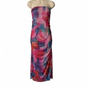 Anthropologie‎ Strapless Ruched Midi Dress